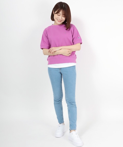 Champion(チャンピオン)ワンポイントロゴ半袖スウェットトレーナー