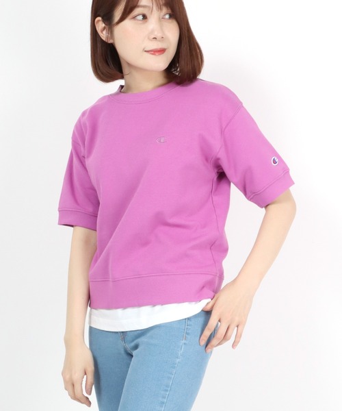 Champion(チャンピオン)ワンポイントロゴ半袖スウェットトレーナー