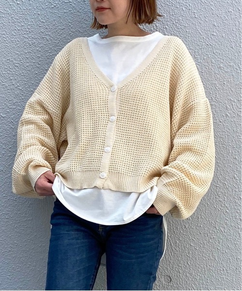 PICCIN(ピッチン)の「バックレースアップカーディガン(カーディガン/ボレロ・レディース・サックスブルー/ピンク/アイボリー・M/L)」の11枚目の写真
