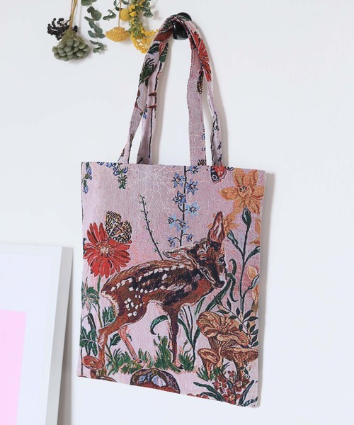 Nathalie Lete(ナタリーレテ)の「Nathalie Lete/Animal tote bag(トートバッグ・レディース・ブルー/イエロー/オレンジ/ブラック/ピンク・FREE)」の4枚目の写真