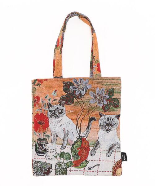 Nathalie Lete(ナタリーレテ)の「Nathalie Lete/Animal tote bag(トートバッグ・レディース・ブルー/イエロー/オレンジ/ブラック/ピンク・FREE)」の6枚目の写真