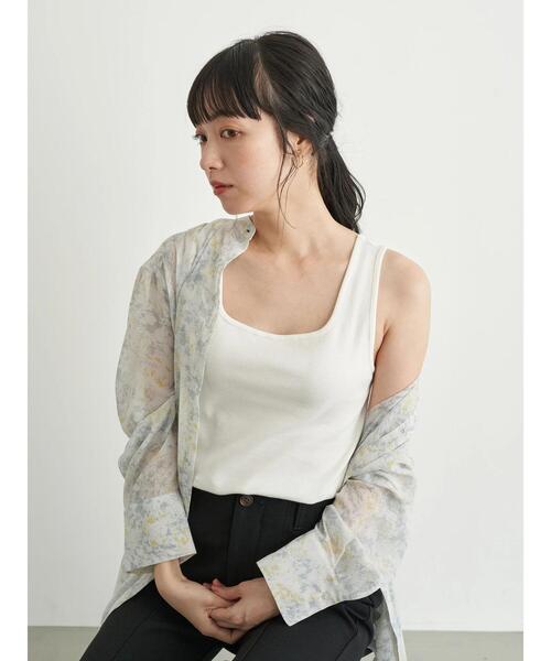 earth music&ecology(アースミュージックアンドエコロジー)の「2wayリブタンクトップ *(タンクトップ・レディース・ブラック/サックスブルー/アイボリー/ライトベージュ・SMALL/MEDIUM)」の5枚目の写真