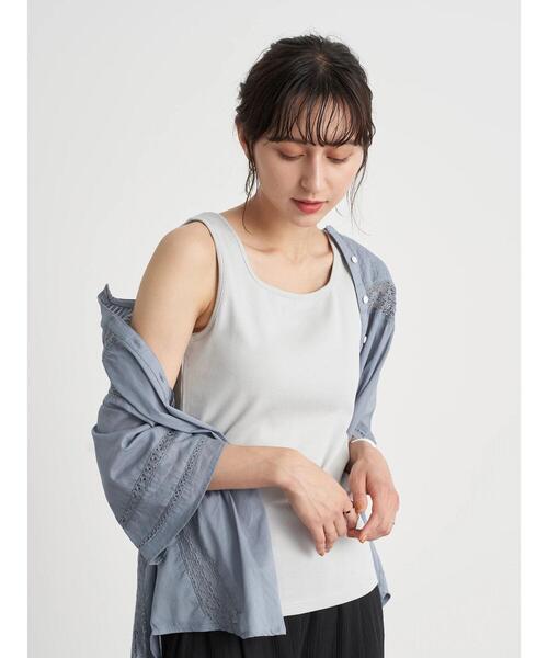 earth music&ecology(アースミュージックアンドエコロジー)の「2wayリブタンクトップ *(タンクトップ・レディース・ブラック/サックスブルー/アイボリー/ライトベージュ・SMALL/MEDIUM)」の8枚目の写真