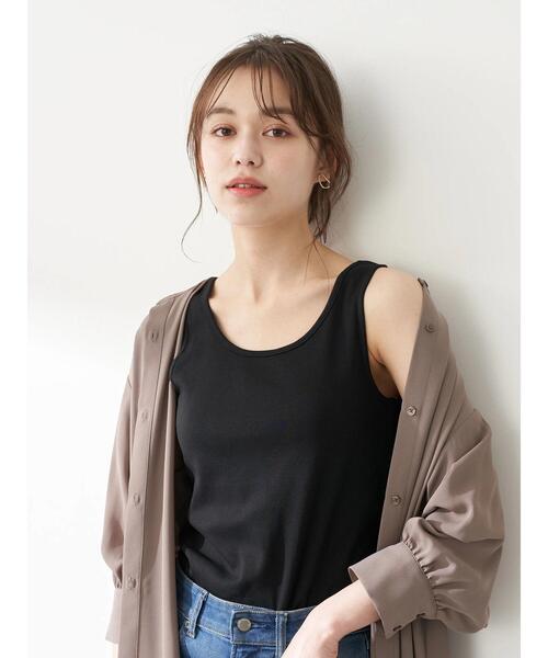 earth music&ecology(アースミュージックアンドエコロジー)の「2wayリブタンクトップ *(タンクトップ・レディース・ブラック/サックスブルー/アイボリー/ライトベージュ・SMALL/MEDIUM)」の20枚目の写真