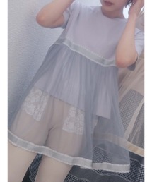 merry jenny | チュールレイヤードTシャツ(Tシャツ/カットソー)
