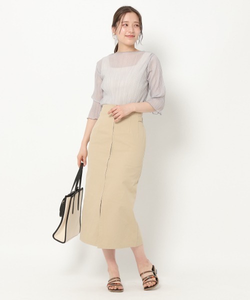 mysty woman（ミスティウーマン）の「シアプリーツメロープルオーバー 941795（Tシャツ/カットソー・レディース・ブラック/アイボリー/グレイッシュブルー/ピンクベージュ・FREE）」の11枚目の写真