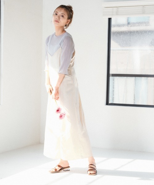 mysty woman（ミスティウーマン）の「シアプリーツメロープルオーバー 941795（Tシャツ/カットソー・レディース・ブラック/アイボリー/グレイッシュブルー/ピンクベージュ・FREE）」の8枚目の写真