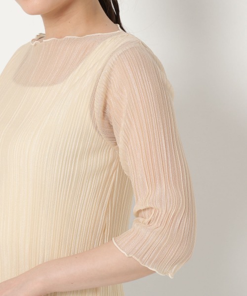 mysty woman（ミスティウーマン）の「シアプリーツメロープルオーバー 941795（Tシャツ/カットソー・レディース・ブラック/アイボリー/グレイッシュブルー/ピンクベージュ・FREE）」の20枚目の写真