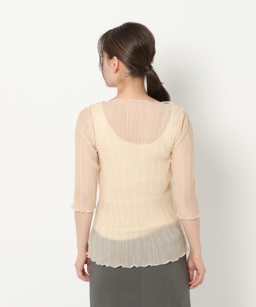 mysty woman（ミスティウーマン）の「シアプリーツメロープルオーバー 941795（Tシャツ/カットソー・レディース・ブラック/アイボリー/グレイッシュブルー/ピンクベージュ・FREE）」の17枚目の写真