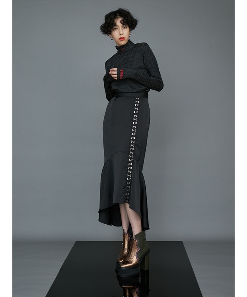 PAMEO POSE（パメオポーズ）の「Satin Mermaid Skirt（スカート・レディース・ブラック/ブラウン/カーキ・S/M）」の10枚目の写真