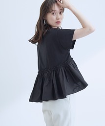 VIS | 【選べる着丈】裾フハク切り替えドッキングカットソー(Tシャツ/カットソー)