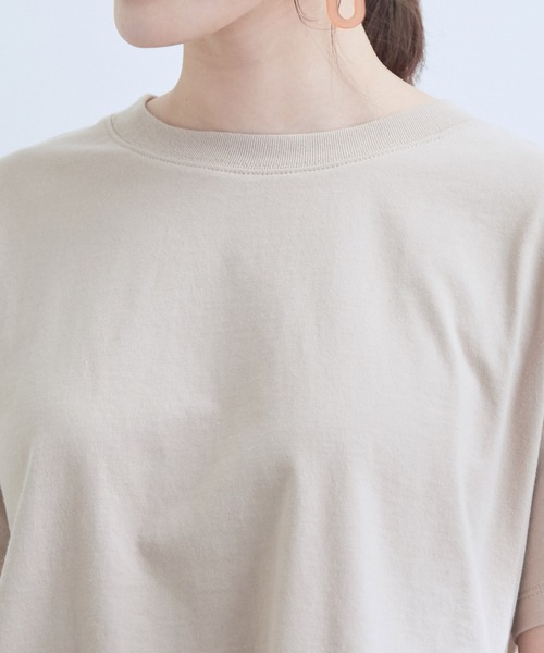 VIS(ビス)の「【新色追加】【選べる着丈】裾フハク切り替えドッキングカットソー(Tシャツ/カットソー・レディース・ベージュ/オフホワイト/ブラック/ライトグリーン/パープル系その他・FS/FREE)」の12枚目の写真