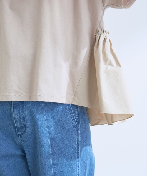 VIS(ビス)の「【新色追加】【選べる着丈】裾フハク切り替えドッキングカットソー(Tシャツ/カットソー・レディース・ベージュ/オフホワイト/ブラック/ライトグリーン/パープル系その他・FS/FREE)」の14枚目の写真