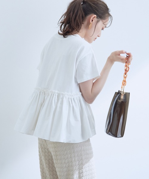 VIS(ビス)の「【新色追加】【選べる着丈】裾フハク切り替えドッキングカットソー(Tシャツ/カットソー・レディース・ベージュ/オフホワイト/ブラック/ライトグリーン/パープル系その他・FS/FREE)」の21枚目の写真