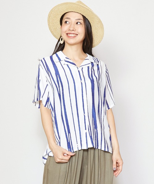 チャイハネ(チャイハネ)の「【チャイハネ】プエブロシャツ(シャツ/ブラウス・レディース・ホワイト/ブラック/ブラウン/イエロー/ブルー・FREE)」の2枚目の写真