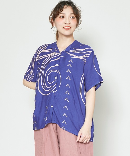 チャイハネ(チャイハネ)の「【チャイハネ】プエブロシャツ(シャツ/ブラウス・レディース・ホワイト/ブラック/ブラウン/イエロー/ブルー・FREE)」の5枚目の写真