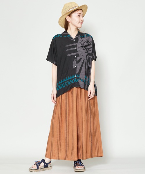 チャイハネ(チャイハネ)の「【チャイハネ】プエブロシャツ(シャツ/ブラウス・レディース・ホワイト/ブラック/ブラウン/イエロー/ブルー・FREE)」の18枚目の写真