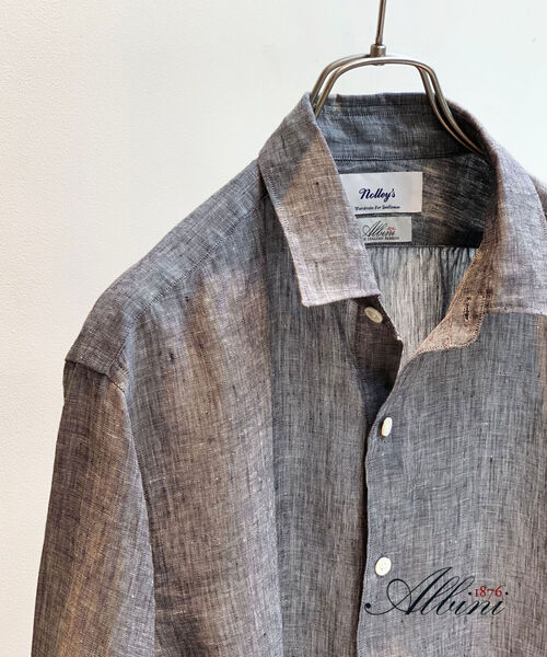 NOLLEY'S goodman(ノーリーズグッドマン)の「ALBINI(アルビニ) ビッグシルエット ロングシャツ(シャツ/ブラウス・メンズ・ホワイト/ダークブラウン/チャコールグレー/ブルー系その他3・M/L/SMALL)」の2枚目の写真