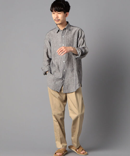 NOLLEY'S goodman(ノーリーズグッドマン)の「ALBINI(アルビニ) ビッグシルエット ロングシャツ(シャツ/ブラウス・メンズ・ホワイト/ダークブラウン/チャコールグレー/ブルー系その他3・M/L/SMALL)」の6枚目の写真