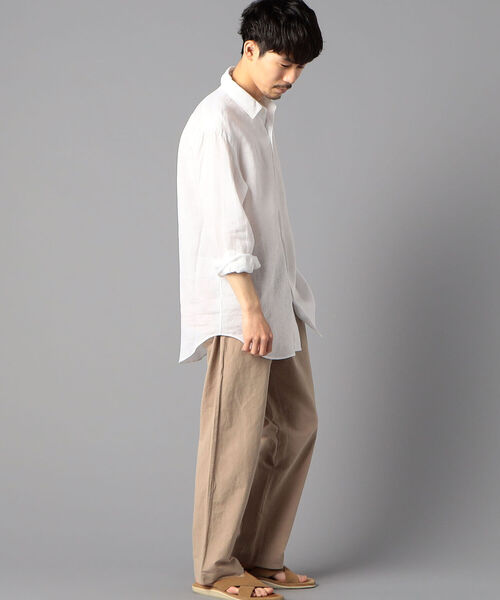 NOLLEY'S goodman(ノーリーズグッドマン)の「ALBINI(アルビニ) ビッグシルエット ロングシャツ(シャツ/ブラウス・メンズ・ホワイト/ダークブラウン/チャコールグレー/ブルー系その他3・M/L/SMALL)」の9枚目の写真