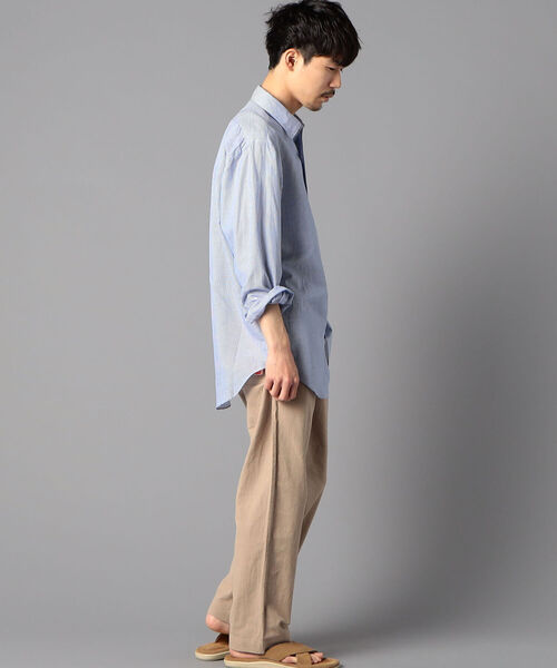 NOLLEY'S goodman(ノーリーズグッドマン)の「ALBINI(アルビニ) ビッグシルエット ロングシャツ(シャツ/ブラウス・メンズ・ホワイト/ダークブラウン/チャコールグレー/ブルー系その他3・M/L/SMALL)」の22枚目の写真