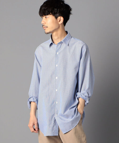 NOLLEY'S goodman(ノーリーズグッドマン)の「ALBINI(アルビニ) ビッグシルエット ロングシャツ(シャツ/ブラウス・メンズ・ホワイト/ダークブラウン/チャコールグレー/ブルー系その他3・M/L/SMALL)」の12枚目の写真