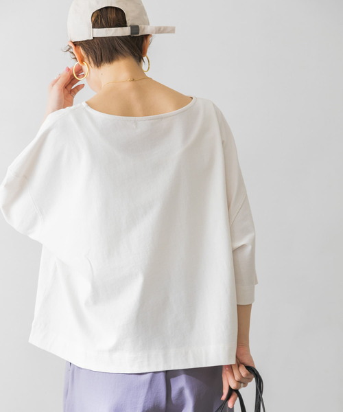 URBAN RESEARCH（アーバンリサーチ）の「UR TECH(UVカット)+抗菌 機能付 ショート丈オーバーTシャツ（Tシャツ/カットソー・レディース・カーキ/ブラウン系その他/オフホワイト・FREE）」の2枚目の写真