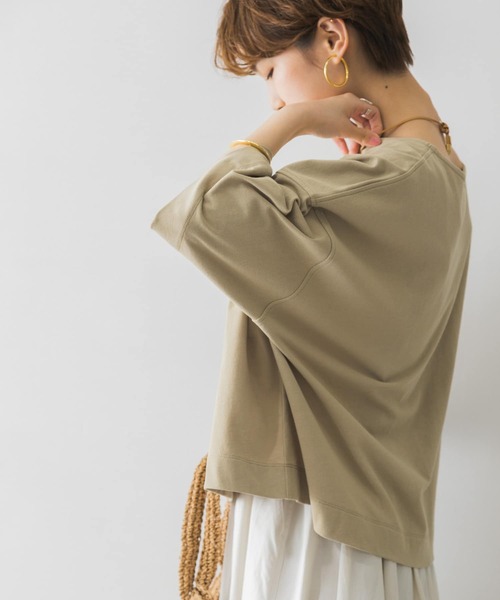 URBAN RESEARCH（アーバンリサーチ）の「UR TECH(UVカット)+抗菌 機能付 ショート丈オーバーTシャツ（Tシャツ/カットソー・レディース・カーキ/ブラウン系その他/オフホワイト・FREE）」の11枚目の写真