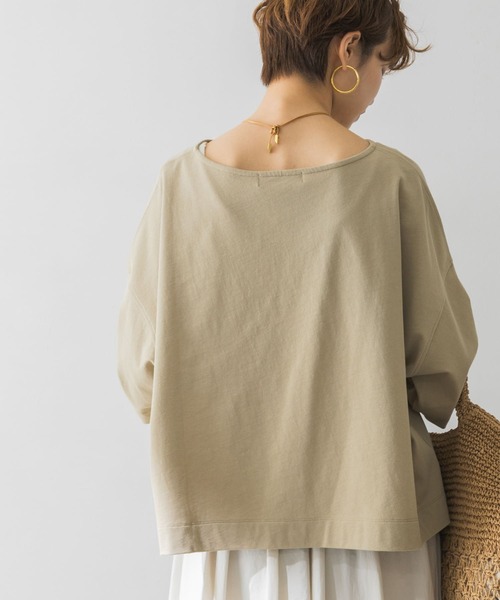 URBAN RESEARCH（アーバンリサーチ）の「UR TECH(UVカット)+抗菌 機能付 ショート丈オーバーTシャツ（Tシャツ/カットソー・レディース・カーキ/ブラウン系その他/オフホワイト・FREE）」の19枚目の写真