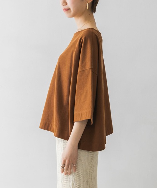 URBAN RESEARCH（アーバンリサーチ）の「UR TECH(UVカット)+抗菌 機能付 ショート丈オーバーTシャツ（Tシャツ/カットソー・レディース・カーキ/ブラウン系その他/オフホワイト・FREE）」の20枚目の写真