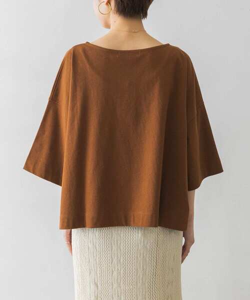 URBAN RESEARCH（アーバンリサーチ）の「UR TECH(UVカット)+抗菌 機能付 ショート丈オーバーTシャツ（Tシャツ/カットソー・レディース・カーキ/ブラウン系その他/オフホワイト・FREE）」の6枚目の写真