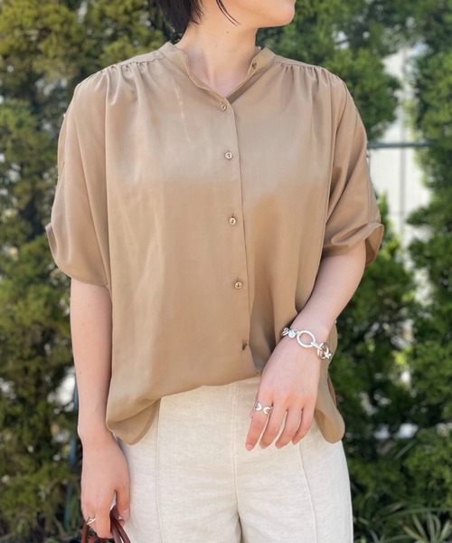 RIVE DROITE（リヴドロワ）の「スパンローンオーバーブラウス（シャツ/ブラウス・レディース・イエロー/ベージュ/ホワイト・FREE）」の3枚目の写真