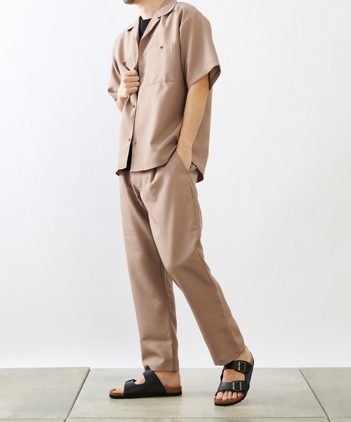 COLONY 2139(コロニートゥーワンスリーナイン)の「ポリトロ両胸ポケットオープンカラー半袖シャツ/オーバーサイズ半袖シャツ(セットアップ可)(シャツ/ブラウス・メンズ・ブラック/グレー/カーキ/ブルー/モカ・MEDIUM/LARGE/X-LARGE)」の17枚目の写真