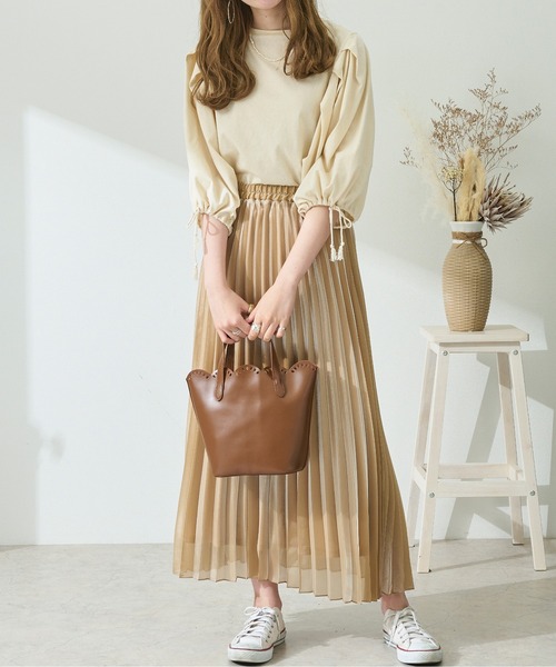 Ambre Neige(アンブルネージュ)の「スカラップバケットバック/【WEB/EC限定商品】(ハンドバッグ・レディース・ダークブラウン/ベージュ/アイボリー・FREE)」の13枚目の写真