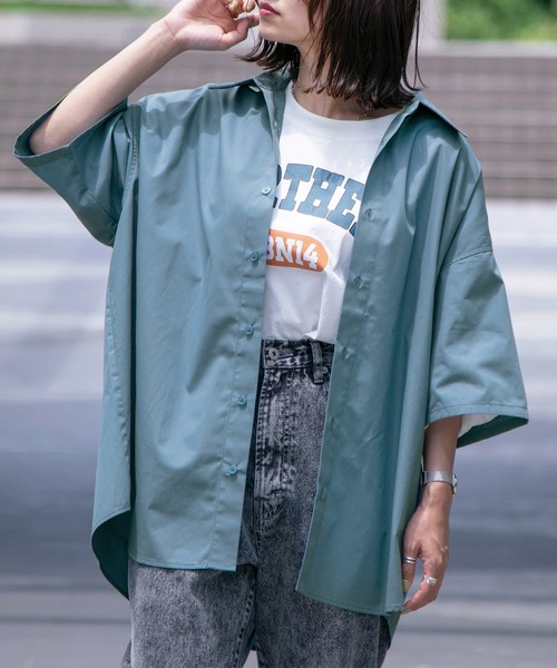 PairPair（ペアペア）の「レギュラーBIGシャツ（ユニセックス）（シャツ/ブラウス・メンズ・オフホワイト/スミクロ/ベージュ/ブルー/ブラック系その他/ベージュ系その他/ブルー系その他・FREE）」の14枚目の写真