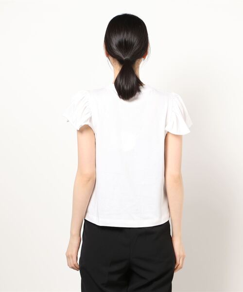 SEE BY CHLOE（シーバイクロエ）の「キャップスリーブジャージトップ（Tシャツ/カットソー・レディース・ホワイト/ネイビー・S/M）」の3枚目の写真