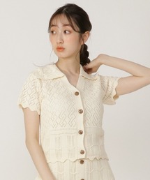 REDYAZEL | 透かし編み襟付きカーディガン(カーディガン/ボレロ)