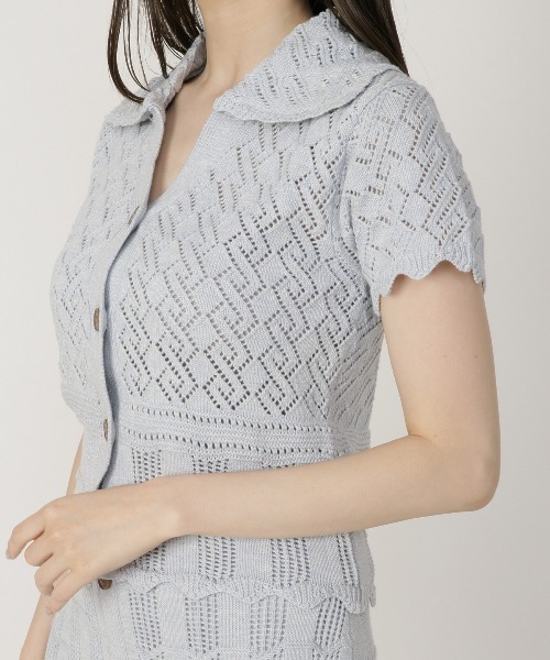 REDYAZEL（レディアゼル）の「透かし編み襟付きカーディガン（カーディガン/ボレロ・レディース・ブラック/ベージュ/サックスブルー・FREE）」の16枚目の写真