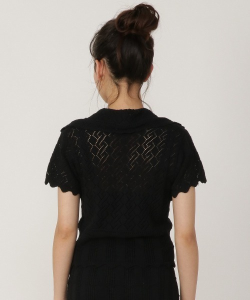 REDYAZEL（レディアゼル）の「透かし編み襟付きカーディガン（カーディガン/ボレロ・レディース・ブラック/ベージュ/サックスブルー・FREE）」の20枚目の写真