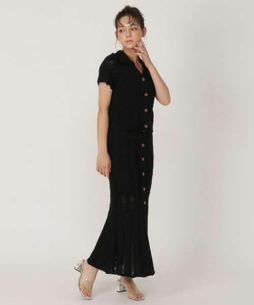 REDYAZEL（レディアゼル）の「透かし編み襟付きカーディガン（カーディガン/ボレロ・レディース・ブラック/ベージュ/サックスブルー・FREE）」の21枚目の写真