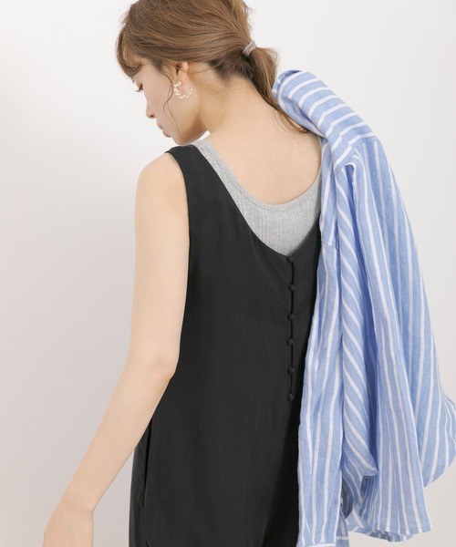 URBAN RESEARCH Sonny Label（アーバンリサーチサニーレーベル）の「シルキーデシンオールインワン（サロペット/オーバーオール・レディース・ブラック/ベージュ・38/36）」の16枚目の写真