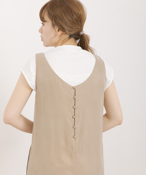 URBAN RESEARCH Sonny Label（アーバンリサーチサニーレーベル）の「シルキーデシンオールインワン（サロペット/オーバーオール・レディース・ブラック/ベージュ・38/36）」の7枚目の写真