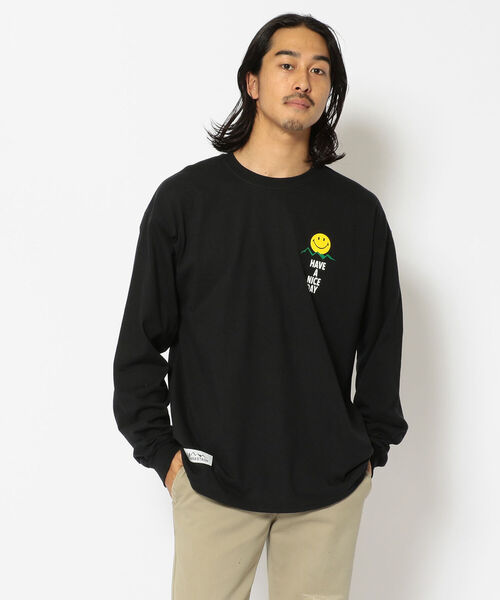 MANASTASH（マナスタッシュ）の「MANASTASH/マナスタッシュ　SMILE MOON LS TEE スマイルムーンロングスリーブティー 7113110（Tシャツ/カットソー・メンズ・ブラック/ダークブラウン/ブラック系その他・MEDIUM/LARGE/X-LARGE）」の20枚目の写真