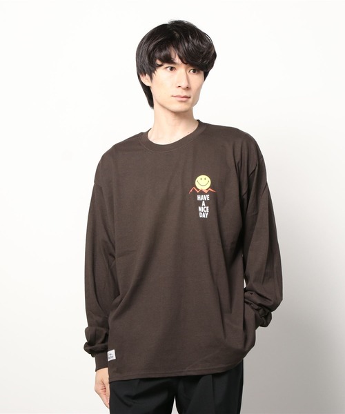 MANASTASH（マナスタッシュ）の「MANASTASH/マナスタッシュ　SMILE MOON LS TEE スマイルムーンロングスリーブティー 7113110（Tシャツ/カットソー・メンズ・ブラック/ダークブラウン/ブラック系その他・MEDIUM/LARGE/X-LARGE）」の10枚目の写真