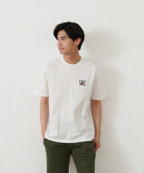 OUTDOOR PRODUCTS APPAREL(アウトドアプロダクツアパレル)の「USAコットン ヘビーウェイトワンポイントCAMPモチーフ刺繍Tシャツ(Tシャツ/カットソー・メンズ・ホワイト/ブラック/ベージュ/ネイビー/カーキ/ホワイト系その他・MEDIUM/LARGE/X-LARGE)」の18枚目の写真