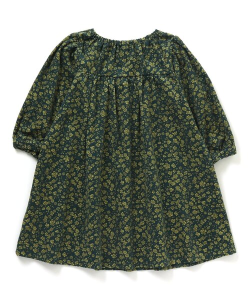 apres les cours（アプレレクール）の「WEB限定 花柄スクエアカラーワンピース（ワンピース・キッズ・グリーン/マスタード/ブラウン・120/90/140/130/110/80/100）」の12枚目の写真