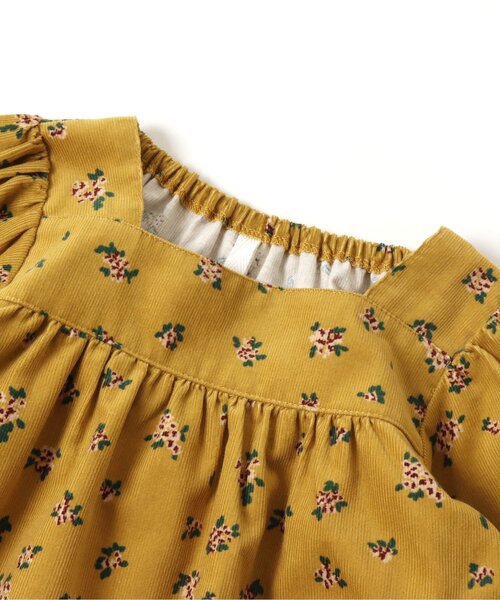 apres les cours（アプレレクール）の「WEB限定 花柄スクエアカラーワンピース（ワンピース・キッズ・グリーン/マスタード/ブラウン・120/90/140/130/110/80/100）」の14枚目の写真