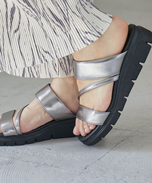 Fashion Letter(ファッションレター)の「ストラップデザインサンダル 痛くないサンダル(サンダル・レディース・ブラック/シルバー・LL/M/L/S)」の19枚目の写真