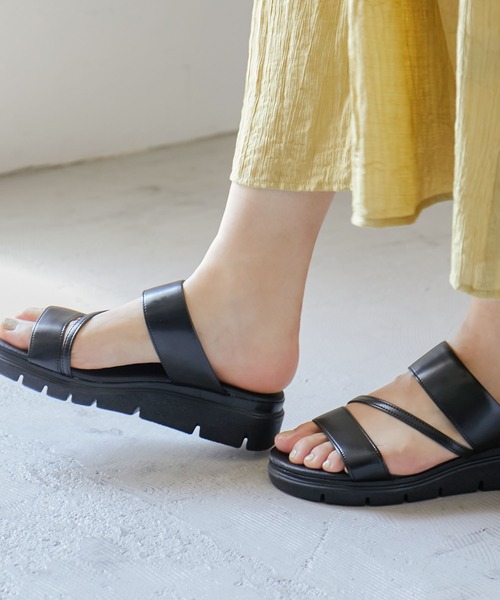 Fashion Letter(ファッションレター)の「ストラップデザインサンダル 痛くないサンダル(サンダル・レディース・ブラック/シルバー・LL/M/L/S)」の6枚目の写真