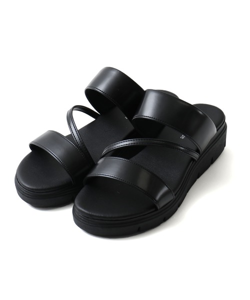 Fashion Letter(ファッションレター)の「ストラップデザインサンダル 痛くないサンダル(サンダル・レディース・ブラック/シルバー・LL/M/L/S)」の21枚目の写真